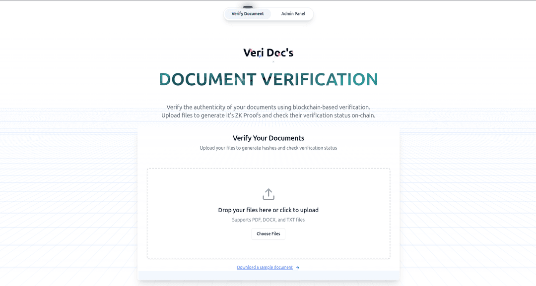 Veri Doc project screenshot showing the application interface and features
